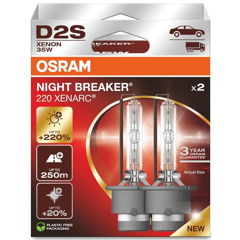 D2S XENARC NIGHT BREAKER LASER, 35W, 2-PACK